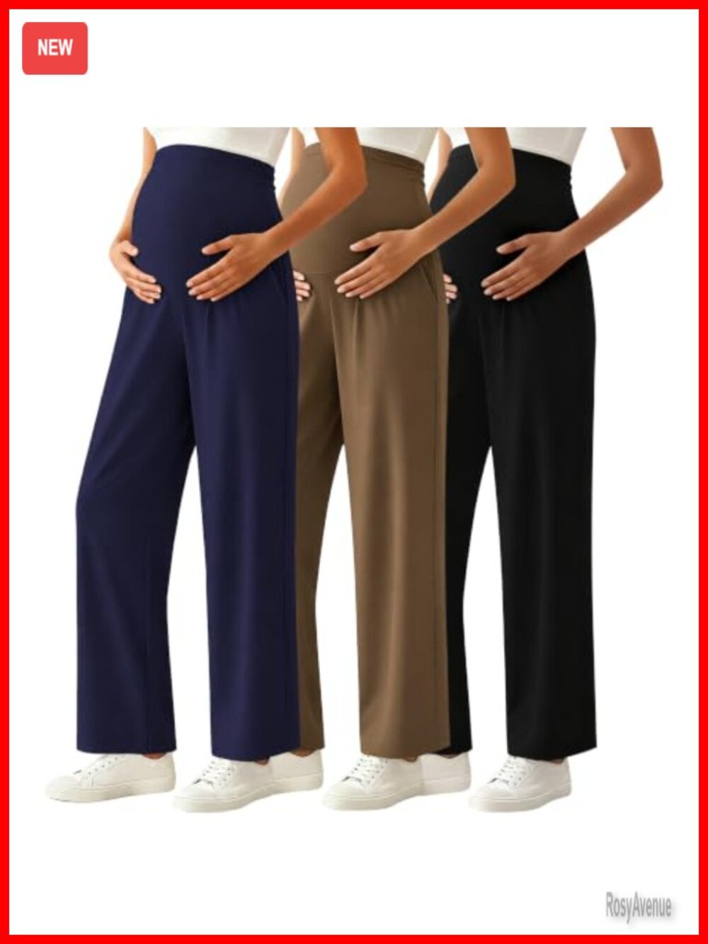 3Pack Womens Maternity Pants Wide Leg Palazzo Lounge Pregnancy Postpartum
